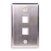ICC IC107SF2SS Flush Mount Single Gang Stainless Steel Faceplate - 2 Port